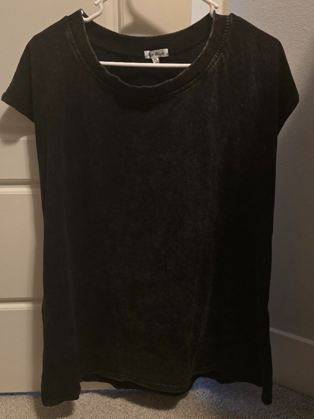White Birch Black Mineral Wash Cutout Back Muscle Tank Top XL NWOT